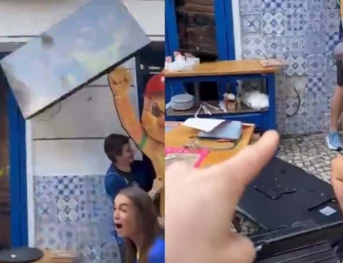 Virada do Brasil termina com TV destruída durante comemoração de torcedores; veja o vídeo