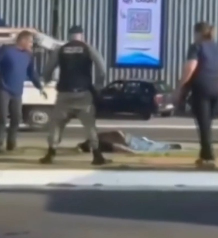 Vídeo flagra momento em que motoristas socos e causam tumulto em avenida