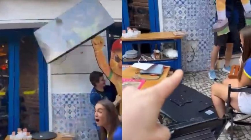 Virada do Brasil termina com TV destruída durante comemoração de torcedores; veja o vídeo