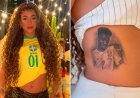 Modelo tatua rosto de Vini Jr. no corpo e depois faz desabafo surpreendente