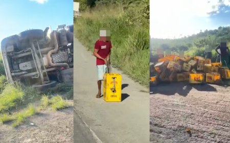 Vídeo: caminhão de cerveja tomba e populares fazem a limpa na carga