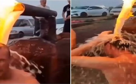 Vídeo de homem tomando 'banho com fogo' em fonte natural de água na Rússia é real; entenda a ciência por trás