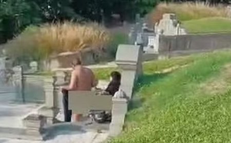Casal é flagrado fazendo sexo em cima de túmulo em cemitério; veja vídeo