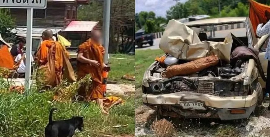 Criança de 11 anos pega caminhonete e atropela peregrinação; oito monges morrem