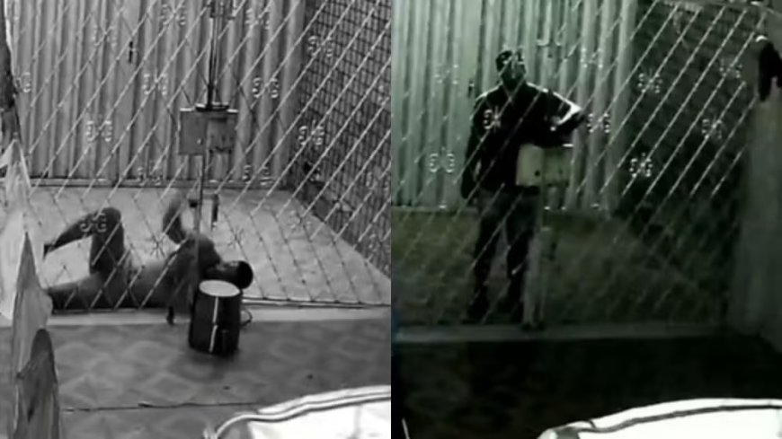 Homem pula muro para furtar residência, mas fica preso em portão e desiste do crime